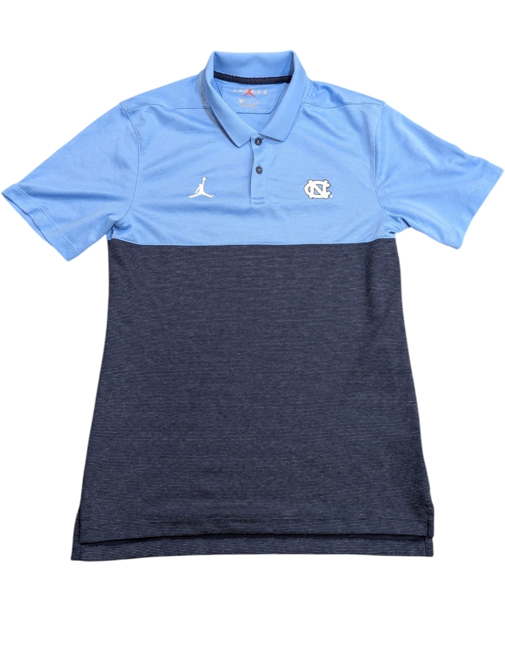 Air Jordan North Carolina Tar Heels Golf Polo 2 Tone Blue Size Small Collegiate